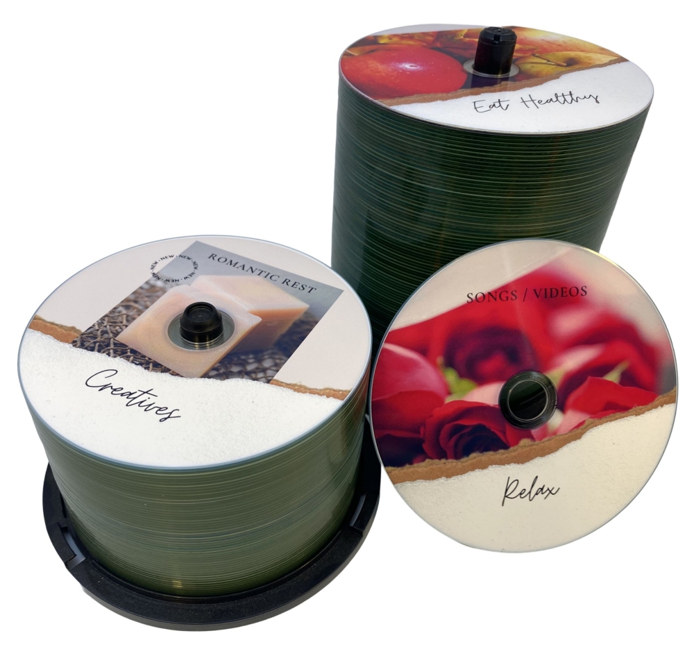 Order some CDs or DVDs in bulk at wholesale prices.